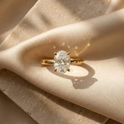 9KT Gold Oval Solitaire Engagement Ring for Women